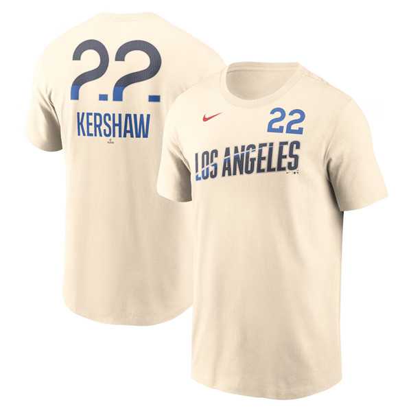 Men's Brooklyn Dodgers #22 Clayton Kershaw Cream 2024 City Connect Fuse Name & Number T-Shirt,We sell and wholesale Men's Brooklyn Dodgers #22 Clayton Kershaw Cream 2024 City Connect Fuse Name & Number T-Shirt on line form chian!
